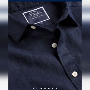 Charles Tyrwhitt Navy Casual Button Down Shirt